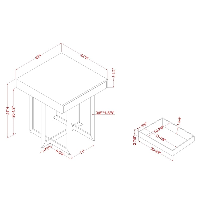 Bowery Hill 2-Piece Coffee Table Set with Storage Drawers in White