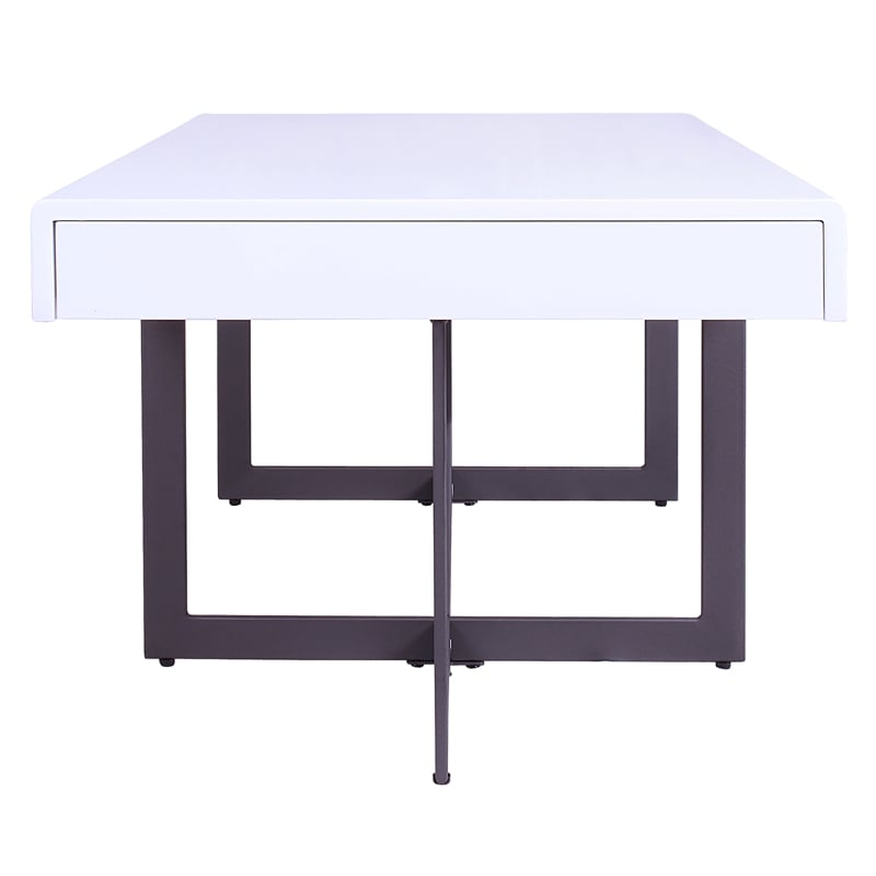 Bowery Hill 2-Piece Coffee Table Set with Storage Drawers in White