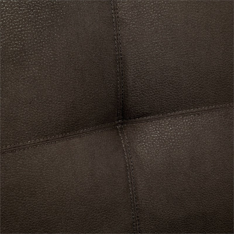 Bowery Hill Transitional Fabric Convertible Sofa with Cup Holders in Brown