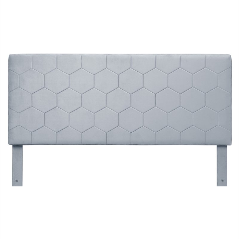 Bowery Hill Fabric Queen Bed with 2 Storage Drawers in Light Gray