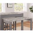 Bowery Hill Rustic Wood Counter Height Nested Dining Table in Gray