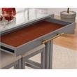 Bowery Hill Rustic Wood Counter Height Nested Dining Table in Gray