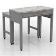 Bowery Hill Rustic Wood Counter Height Nested Dining Table in Gray