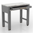 Bowery Hill Rustic Wood Counter Height Nested Dining Table in Gray