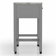 Bowery Hill Rustic Wood Counter Height Nested Dining Table in Gray