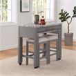 Bowery Hill Rustic Wood Counter Height Nested Dining Table in Gray