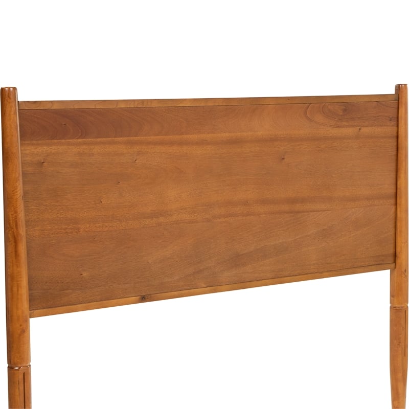 Bowery Hill Mid-Century Modern Solid Wood Full Platform Bed in Oak