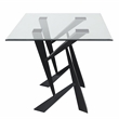 Bowery Hill Glass Top Rectangular Dining Table in Black with Clear Finish