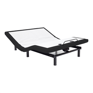 Bowery Hill Metal Twin XL Adjustable Bed with Dual Motor in Black