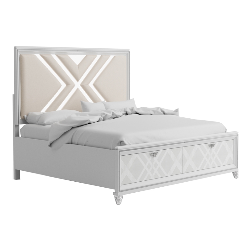 Bowery Hill 6-Piece California King Bedroom Set in White Finish