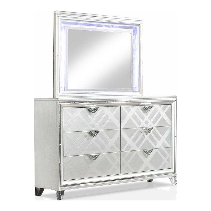 Bowery Hill 6-Piece California King Bedroom Set in White Finish