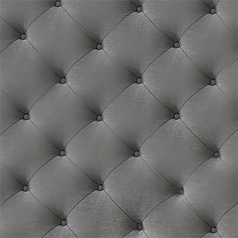 Bowery Hill Transitional Fabric Twin Platform Bed in Gray
