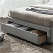 Bowery Hill Transitional Fabric Twin Platform Bed in Gray