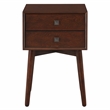 Bowery Hill Mid-Century 2-Drawer Side Table in Espresso Finish