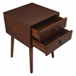 Bowery Hill Mid-Century 2-Drawer Side Table in Espresso Finish