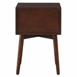 Bowery Hill Mid-Century 2-Drawer Side Table in Espresso Finish