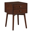 Bowery Hill Mid-Century 2-Drawer Side Table in Espresso Finish