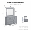 Bowery Hill Transitional 7-Drawer Dresser with Mirror in Gray Finish