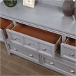 Bowery Hill Transitional 7-Drawer Dresser with Mirror in Gray Finish