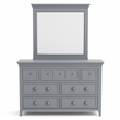 Bowery Hill Transitional 7-Drawer Dresser with Mirror in Gray Finish