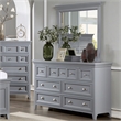 Bowery Hill Transitional 7-Drawer Dresser with Mirror in Gray Finish