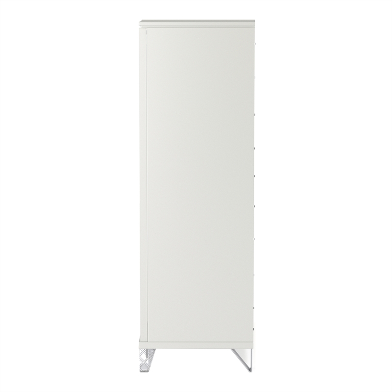Bowery Hill Contemporary Solid Wood 5-Drawer Chest in White Finish