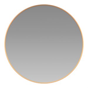 Bowery Hill 24 Inch Round Aluminum and Glass Wall Mount Mirror in Gold