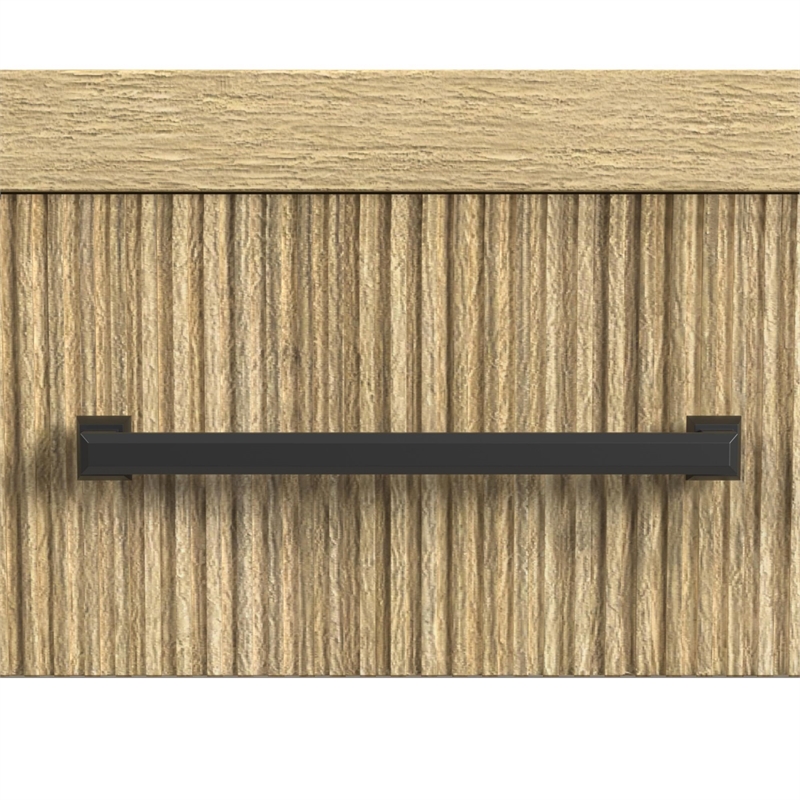 Bowery Hill Natural Wood End Table with USB Port and Storage Drawer