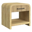 Bowery Hill Natural Wood End Table with USB Port and Storage Drawer