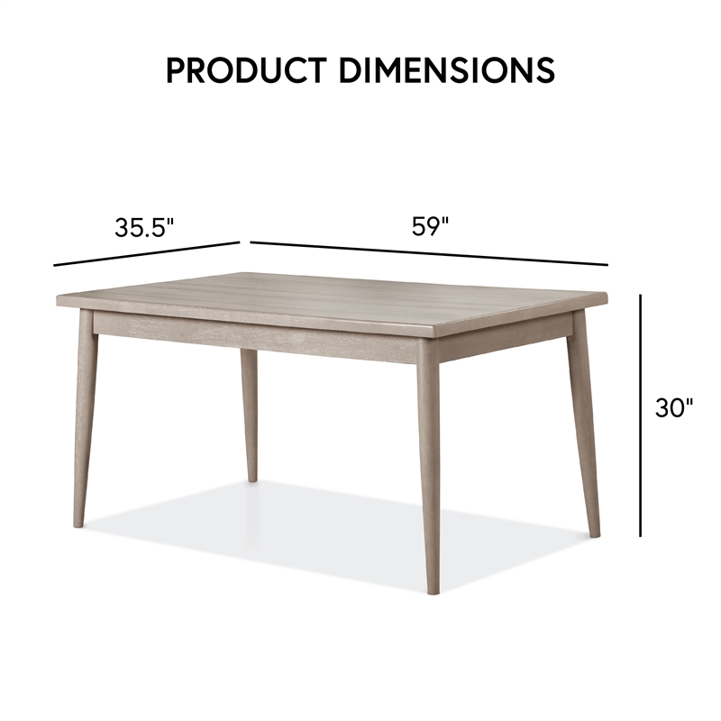 Bowery Hill Rectangular Dining Table in Grey with Wood Veneer Finish