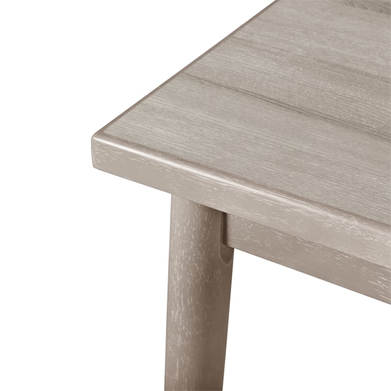 Bowery Hill Rectangular Dining Table in Grey with Wood Veneer Finish