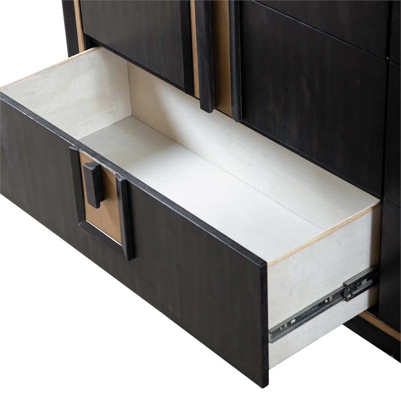 Bowery Hill 2-Piece 6-Drawer Wood Dresser and Mirror Set in Espresso