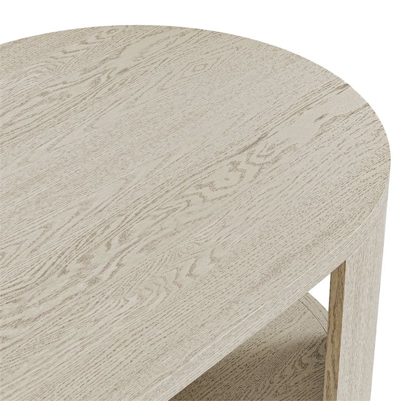 Bowery Hill 2-Piece Oval Cocktail Table Set in Oak Finish