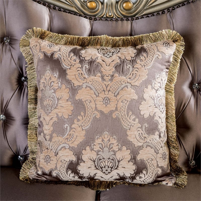 Bowery Hill 2-Piece Velvet Tufted Sofa Set with Wingback Design in Purple