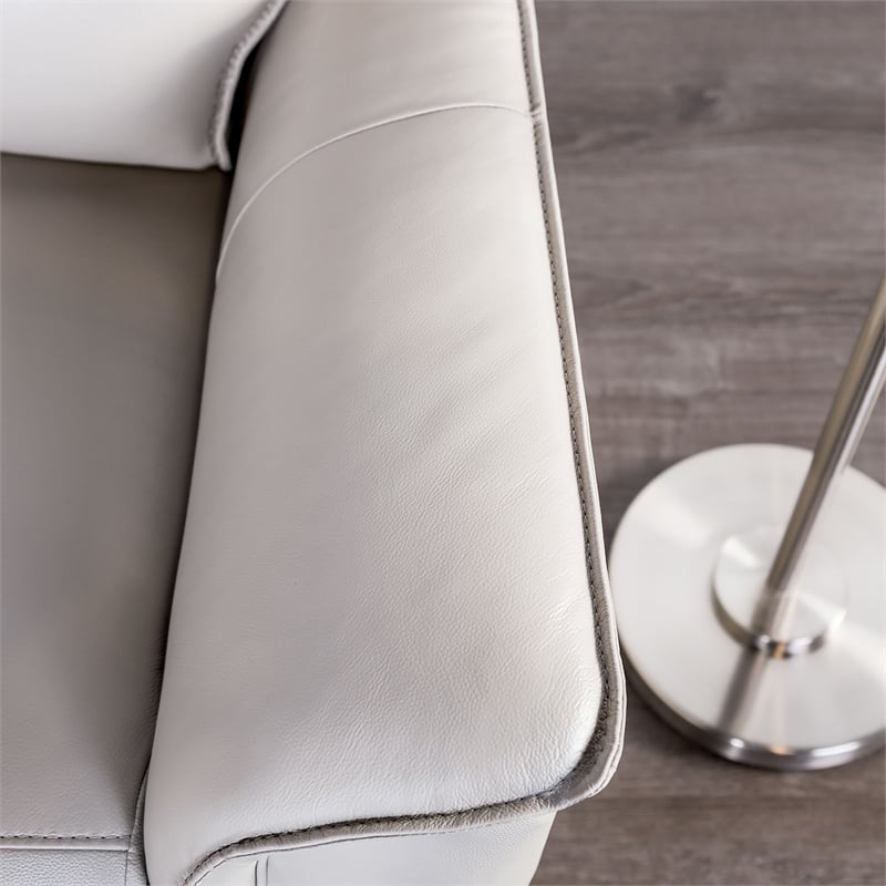 Bowery Hill 2-Piece Leather Reclining Sofa Set in Taupe