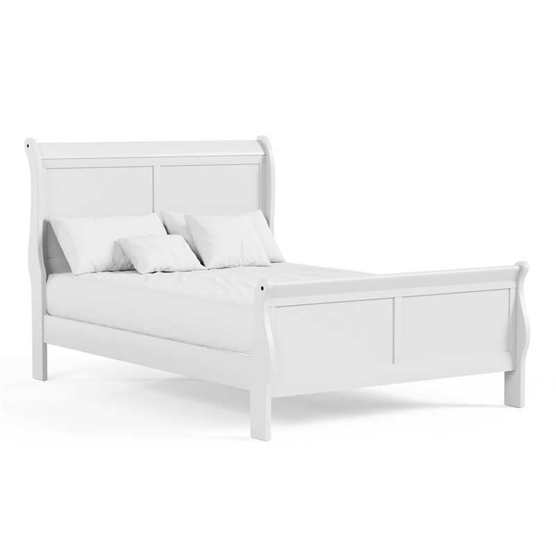 Bowery Hill 3-Piece Full Bedroom Set with Sleigh Bed in White