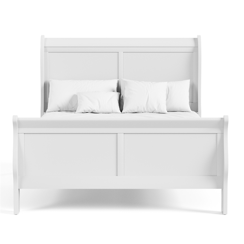 Bowery Hill 3-Piece Full Bedroom Set with Sleigh Bed in White