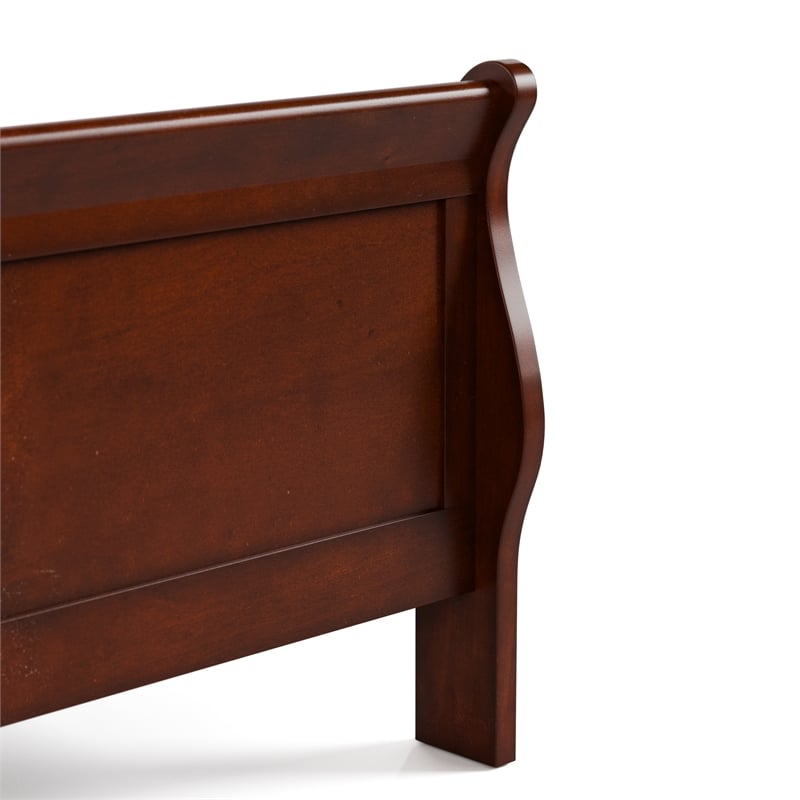 Bowery Hill Wood Sleigh Full Panel Bed in Classic Cherry