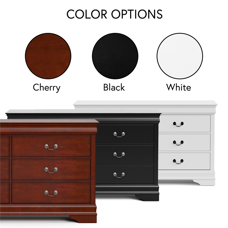 Bowery Hill Wood 6-Drawer Dovetail Dresser in Cherry Finish