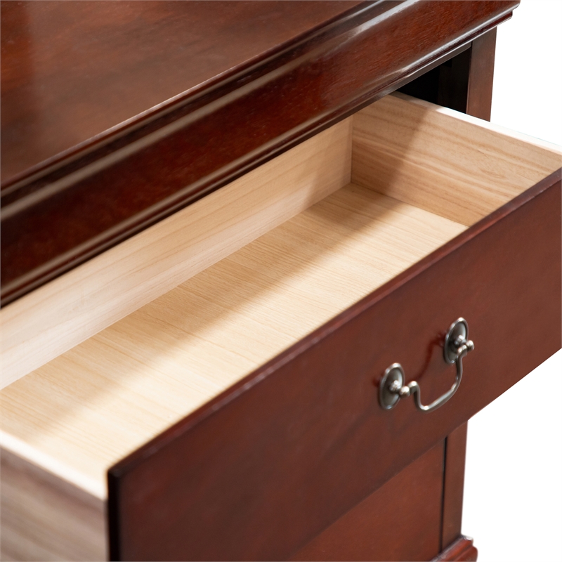 Bowery Hill Wood 6-Drawer Dovetail Dresser in Cherry Finish