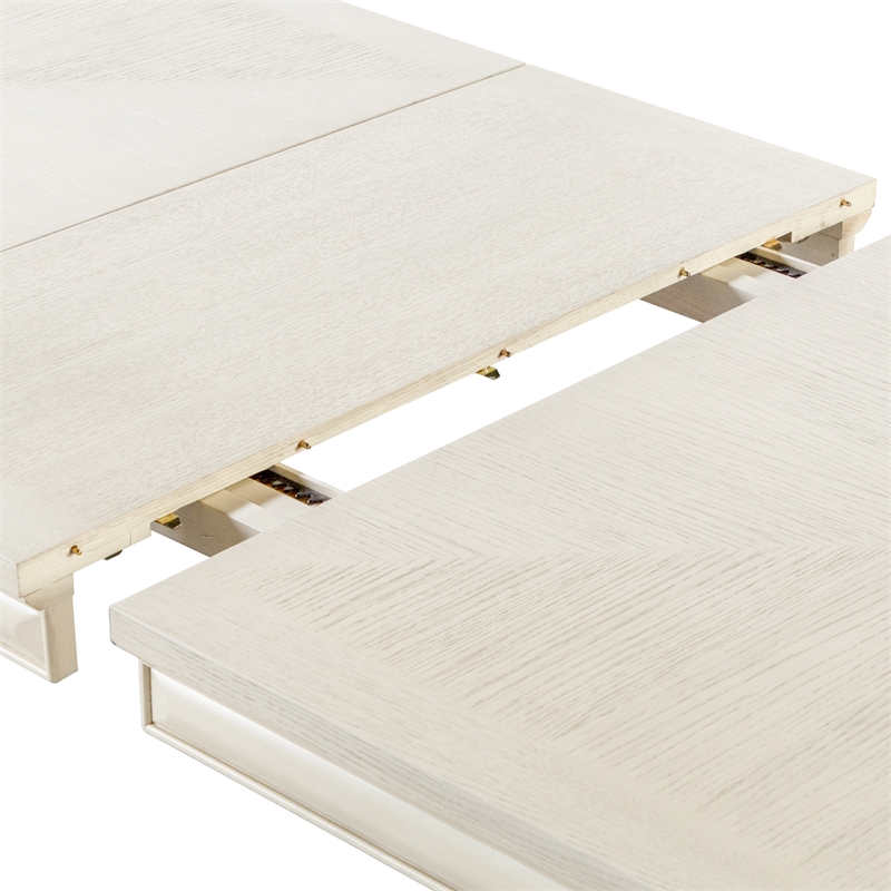 Bowery Hill Wood Extendable Dining Table in White Oak