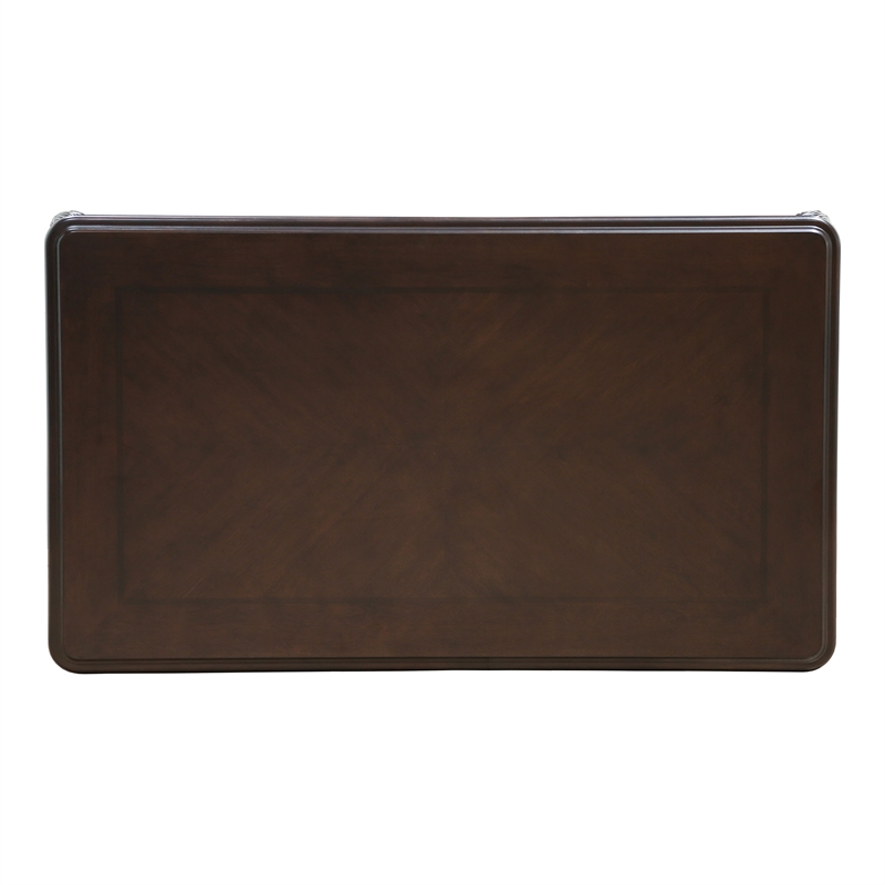 Bowery Hill Wood Coffee Table with Cabriole Legs in Cherry Finish