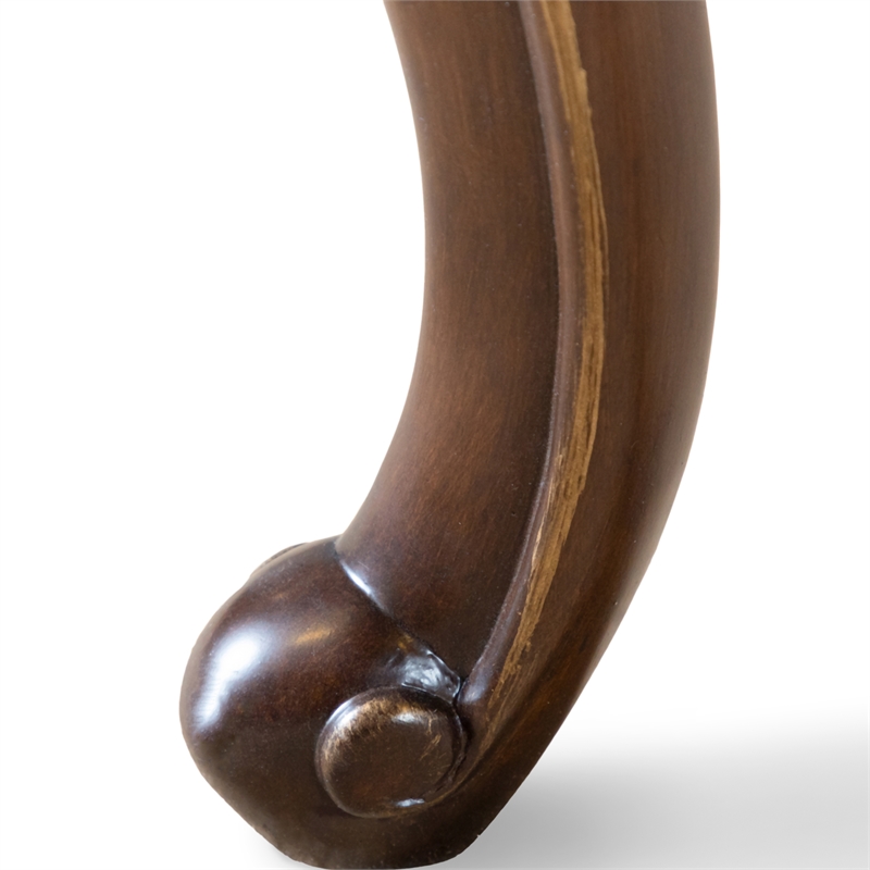 Bowery Hill Wood Coffee Table with Cabriole Legs in Cherry Finish