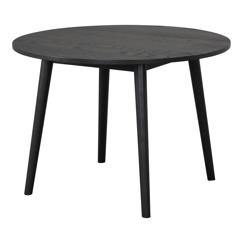 Bowery Hill Wood 5-Piece Round Dining Table Set in Black