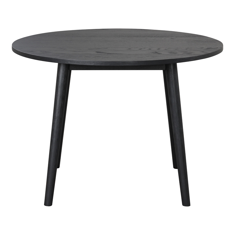 Bowery Hill Wood 5-Piece Round Dining Table Set in Black