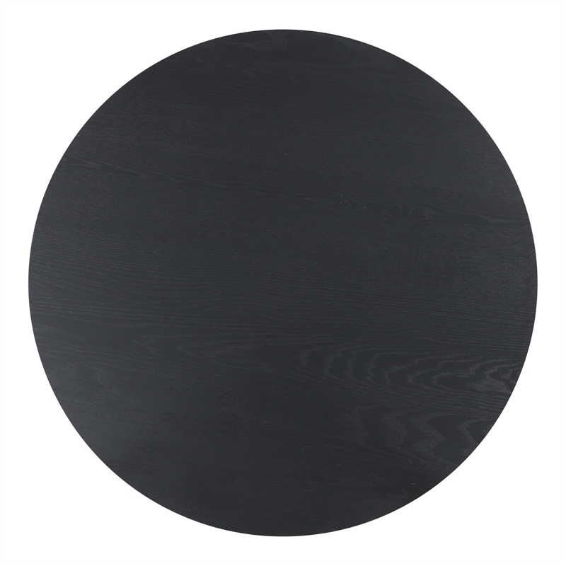 Bowery Hill Wood 5-Piece Round Dining Table Set in Black