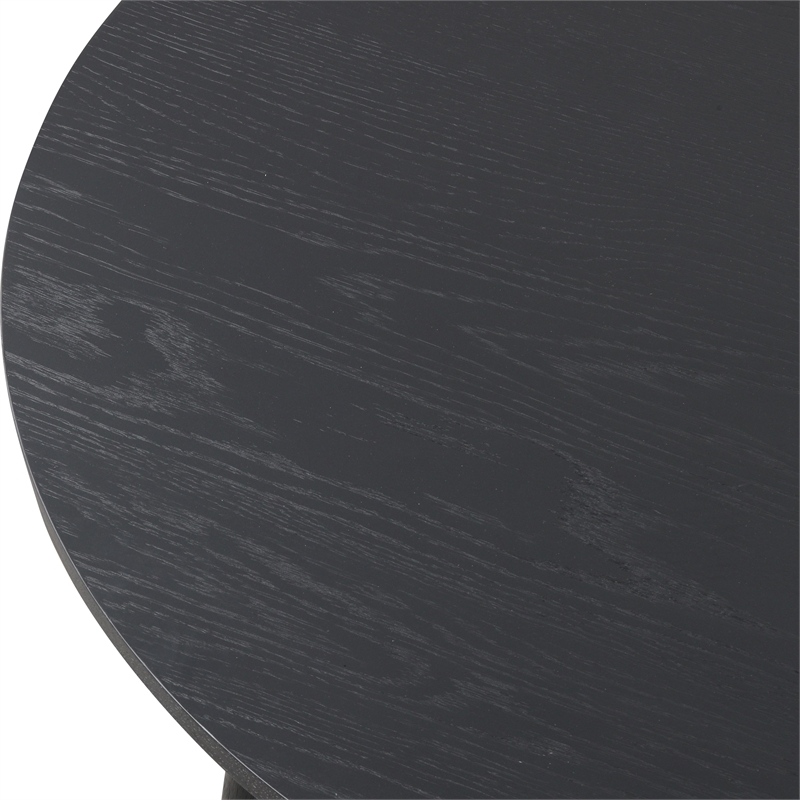 Bowery Hill Wood 5-Piece Round Dining Table Set in Black
