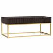 Bowery Hill 2-Piece Metal Coffee Table Set Walnut Finish Contemporary Style