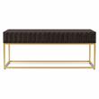 Bowery Hill 2-Piece Metal Coffee Table Set Walnut Finish Contemporary Style