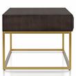 Bowery Hill 2-Piece Metal Coffee Table Set Walnut Finish Contemporary Style